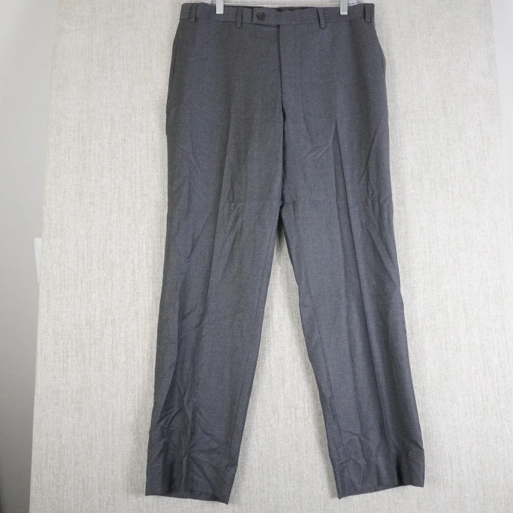 LRL Ralph Lauren Dress Pants Mens 36x32 Gray Pleated High Waist Rise Wool